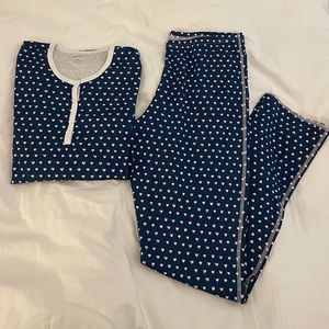 NWT Roller Rabbit Navy Hearts Pajamas, large